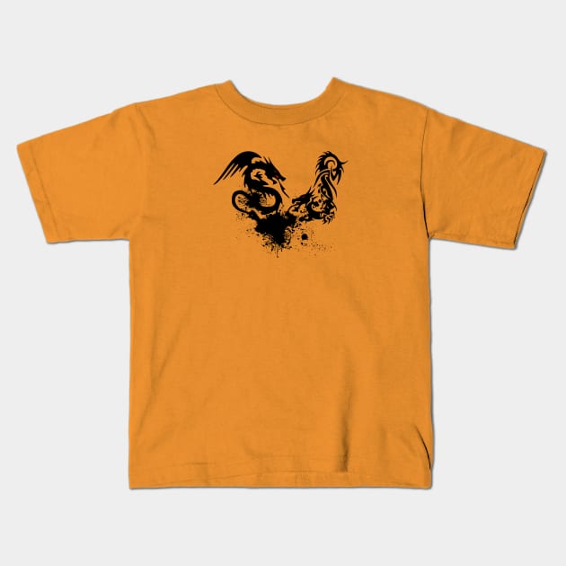 There Be Dragons! Kids T-Shirt by D_AUGUST_ART_53